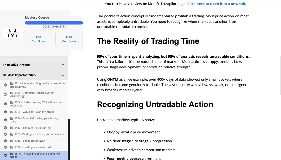 The Mentfx portal and data analysis