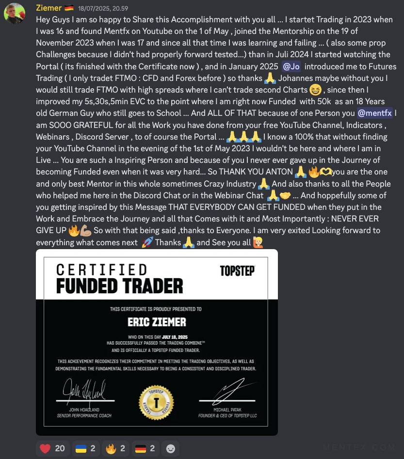 Mentfx funded trader certificate
