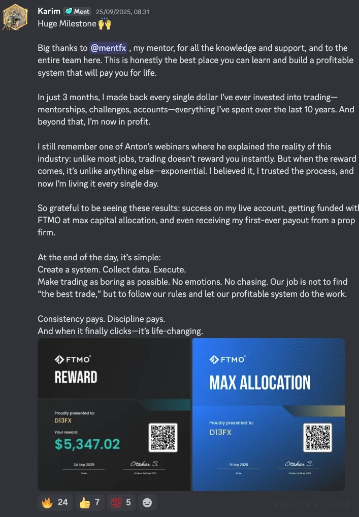 Mentfx funded trader certificate