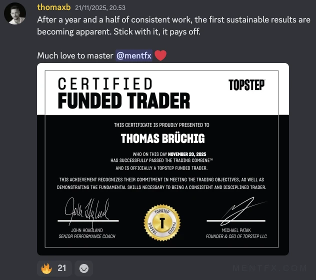 Mentfx funded trader certificate