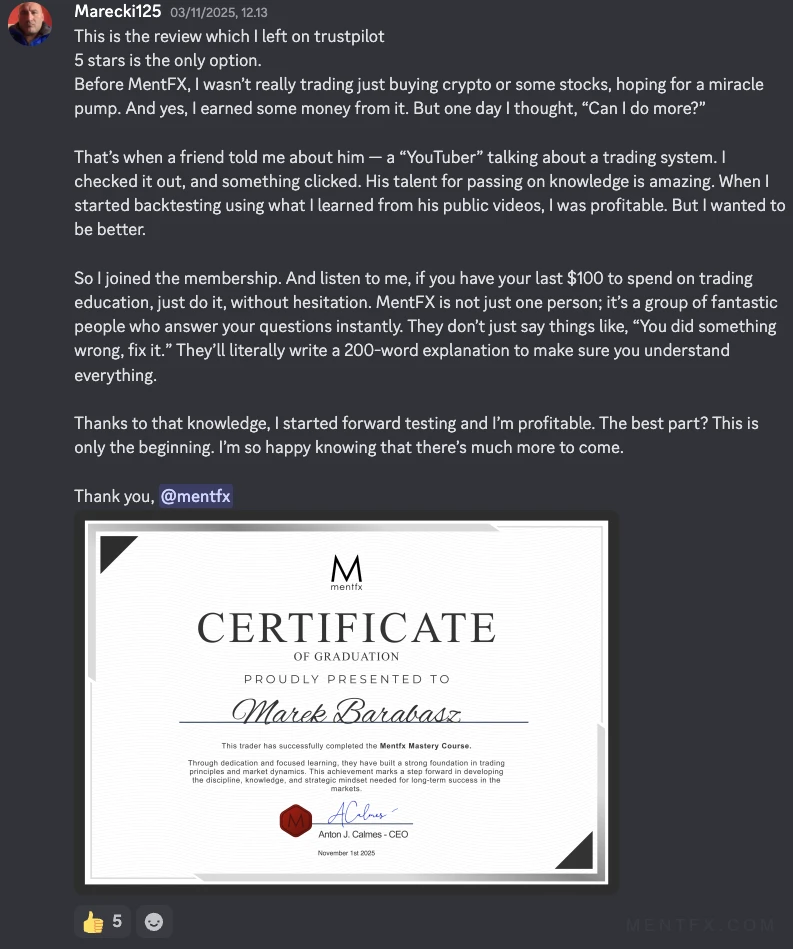 Mentfx graduate certificate