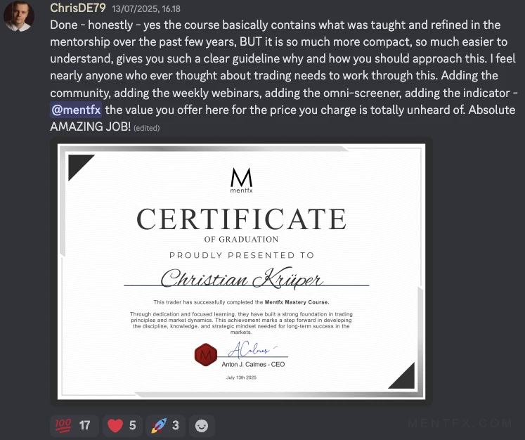 Mentfx graduate certificate