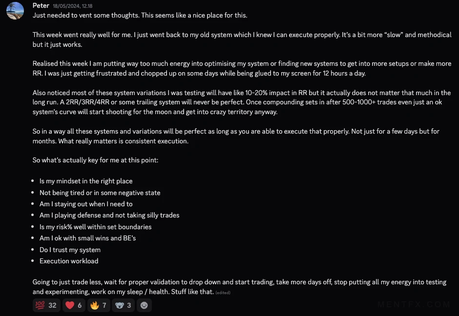 Mentfx member message