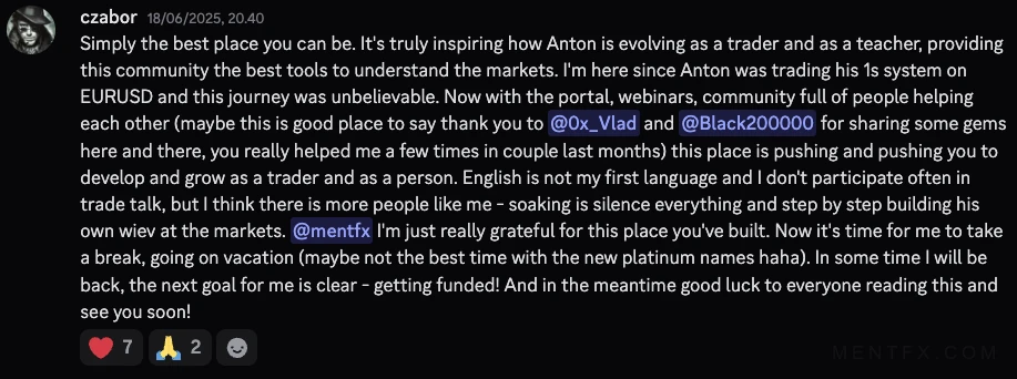 Mentfx member message