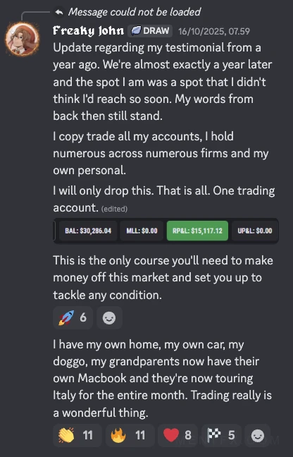 Mentfx member message